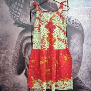 Floral Red Midi Dress